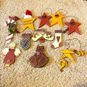 Lot of wooden ornaments